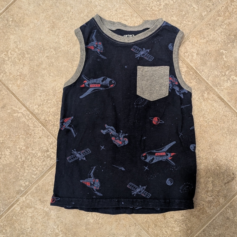 Carter's Dark Blue and Gray Space Adventure Tank Top ✨$4 Bundle Add-on!✨